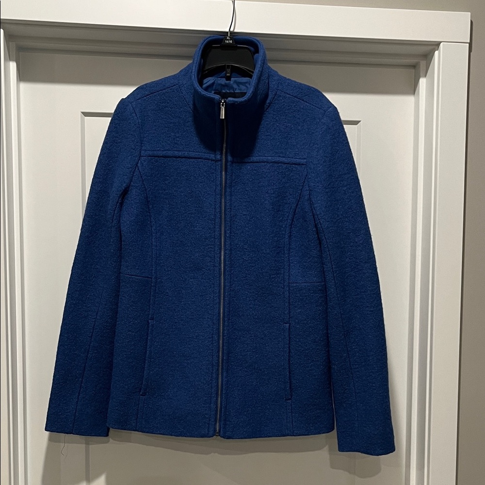 Lands' End Women's Wool Peacoat in Rich Blue